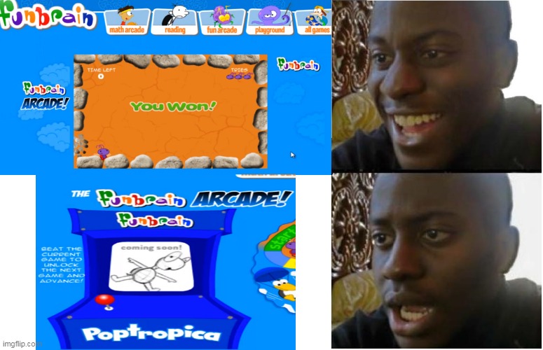 FunBrain taught me what betrayal  meant | image tagged in dissapointed black guy,adobe flash,arcade,computer games,turtle | made w/ Imgflip meme maker