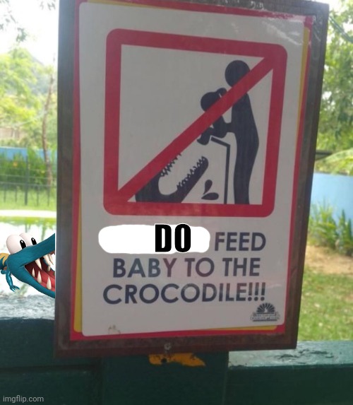 I can't see any problem with this | DO | image tagged in do feed,the,crocodile,it needs food,nom nom nom | made w/ Imgflip meme maker