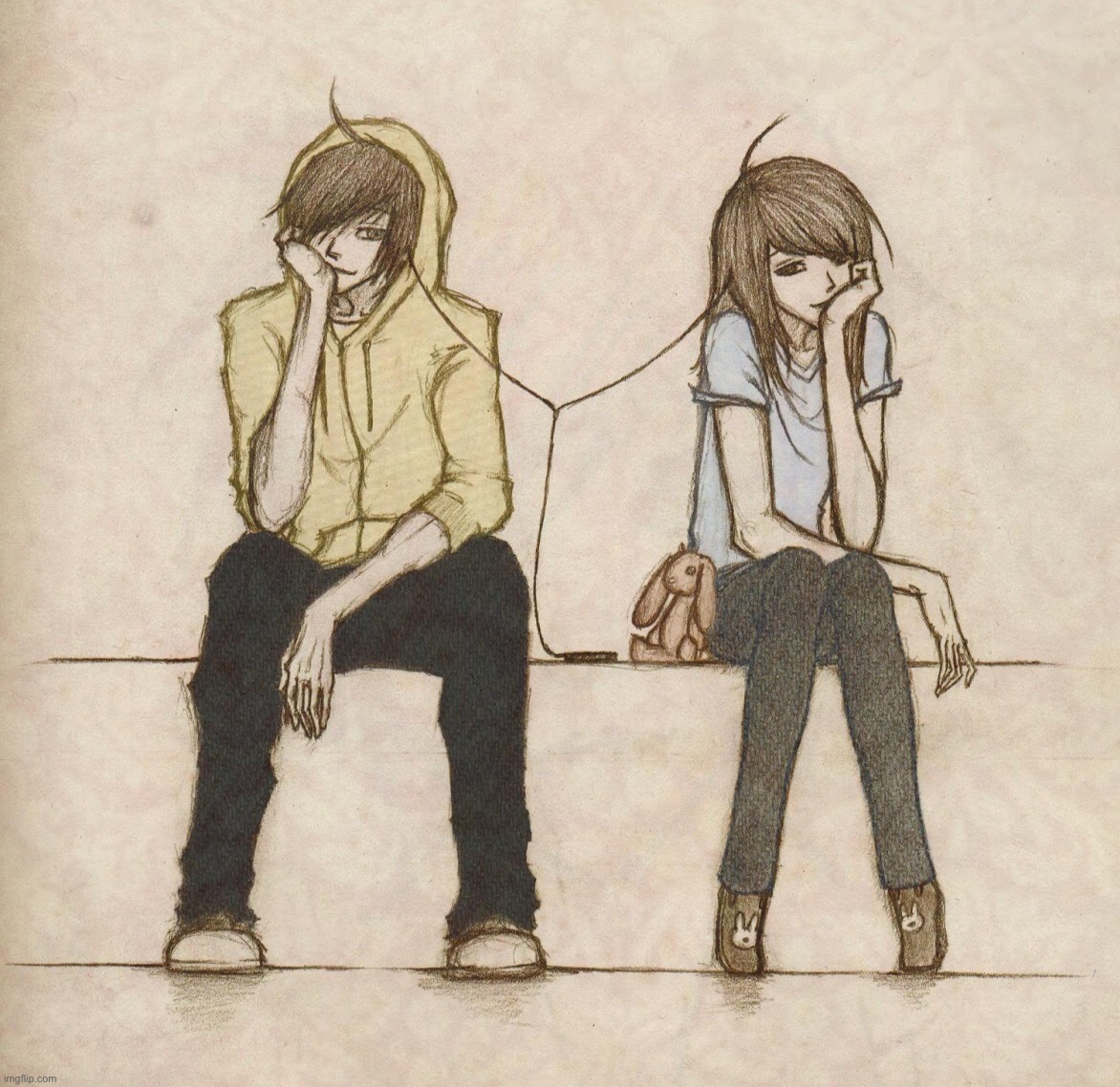 Мальчик и девушка рисунок