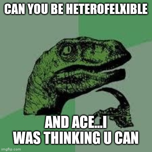 Hello? | CAN YOU BE HETEROFELXIBLE; AND ACE...I WAS THINKING U CAN | image tagged in dinosaur | made w/ Imgflip meme maker