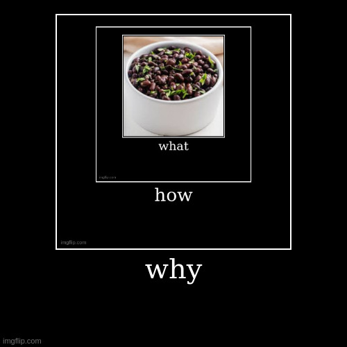 what-how-why-beans | image tagged in funny,demotivationals | made w/ Imgflip demotivational maker