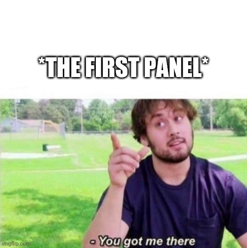 You got me there | *THE FIRST PANEL* | image tagged in you got me there | made w/ Imgflip meme maker