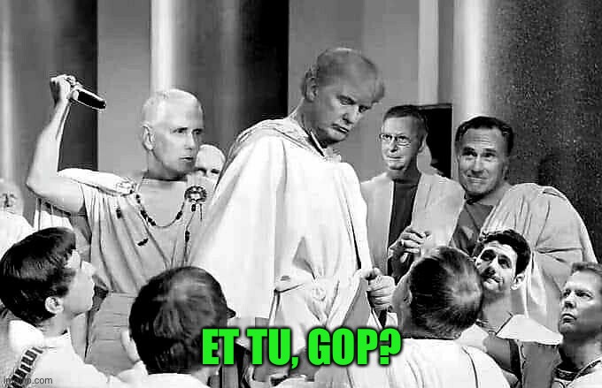 ET TU, GOP? | image tagged in donald trump,mike pence,mitch mcconnell,maga | made w/ Imgflip meme maker