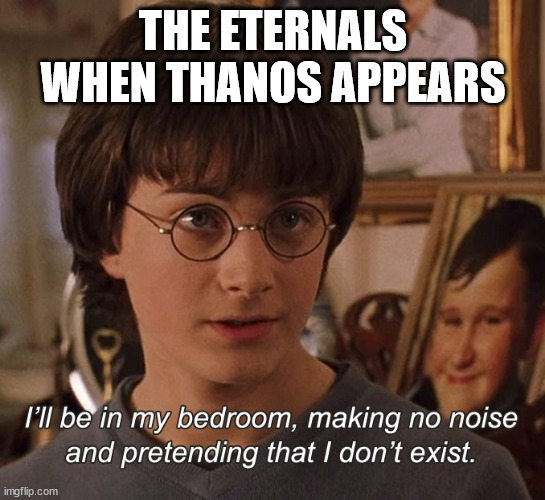 Harry Potter | THE ETERNALS WHEN THANOS APPEARS | image tagged in harry potter | made w/ Imgflip meme maker