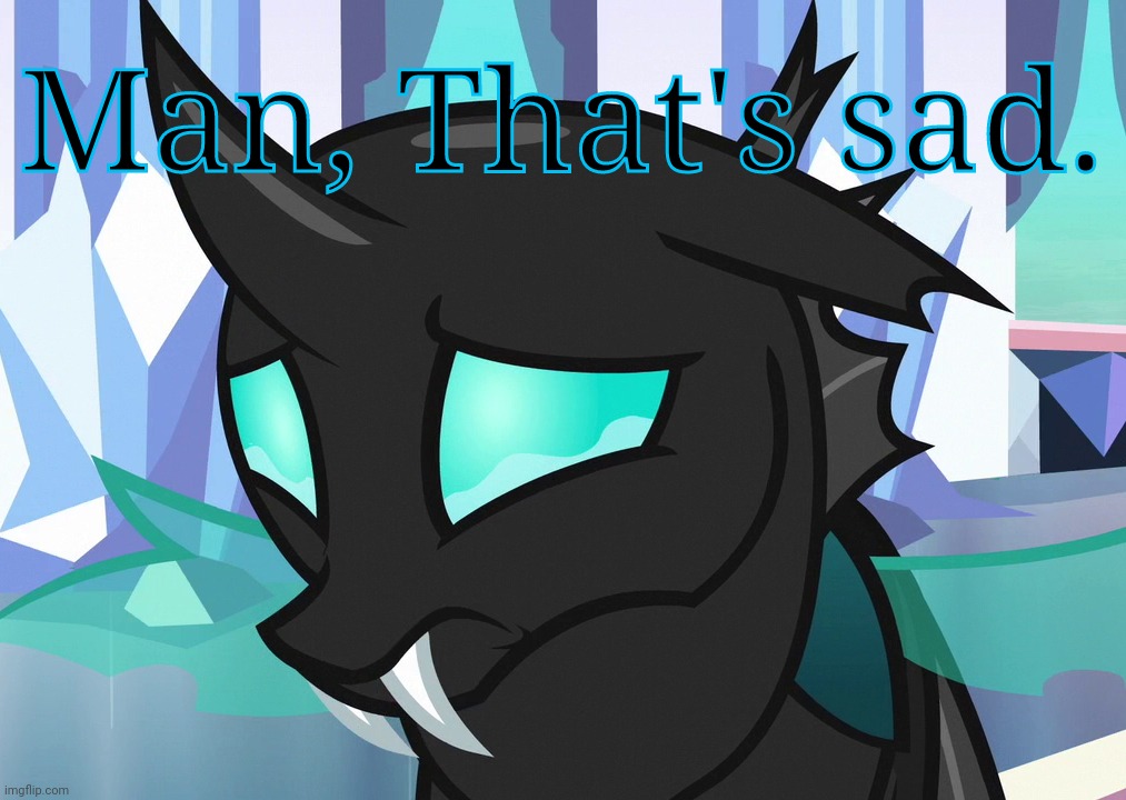 Sad Thorax (MLP) | Man, That's sad. | image tagged in sad thorax mlp | made w/ Imgflip meme maker