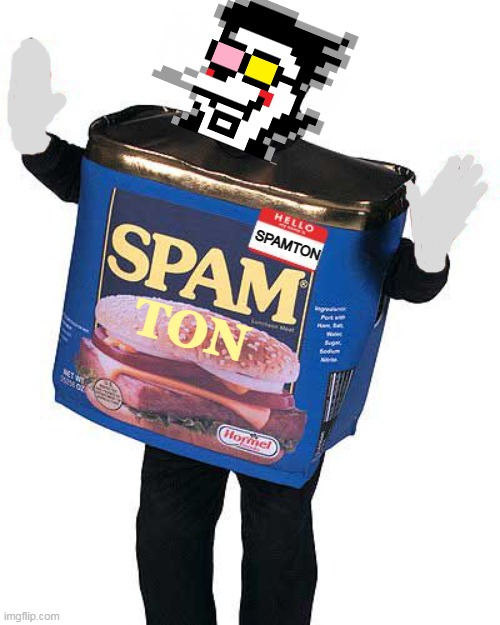 Spam | TON SPAMTON | image tagged in spam | made w/ Imgflip meme maker