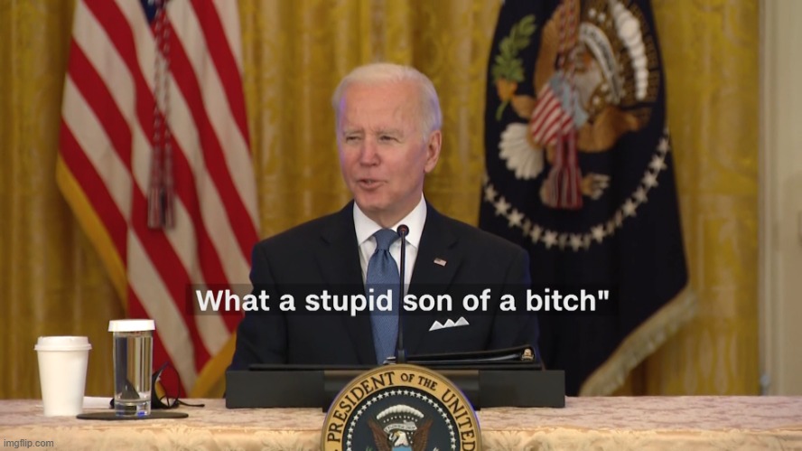 Biden What a stupid son of a bitch | image tagged in biden what a stupid son of a bitch | made w/ Imgflip meme maker