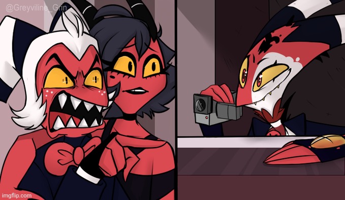 Moxxie yelling at Blitzo | image tagged in moxxie yelling at blitzo | made w/ Imgflip meme maker