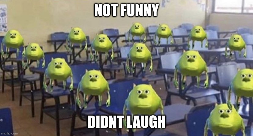 NOT FUNNY DIDN'T LAUGH | image tagged in dang bro you got the whole school laughing | made w/ Imgflip meme maker