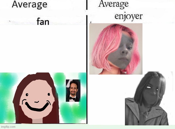 hi | image tagged in average blank fan vs average blank enjoyer | made w/ Imgflip meme maker