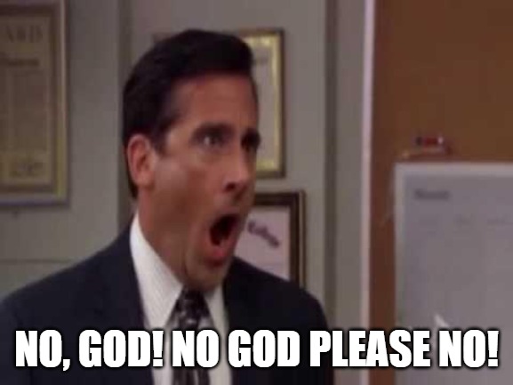 No, God! No God Please No! | NO, GOD! NO GOD PLEASE NO! | image tagged in no god no god please no | made w/ Imgflip meme maker