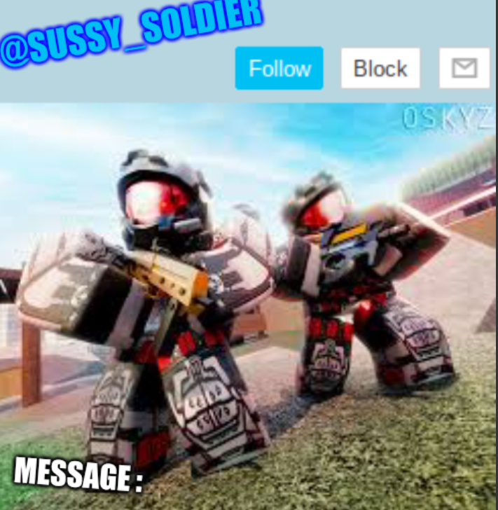 Sussy_soldier annocment temp Blank Meme Template