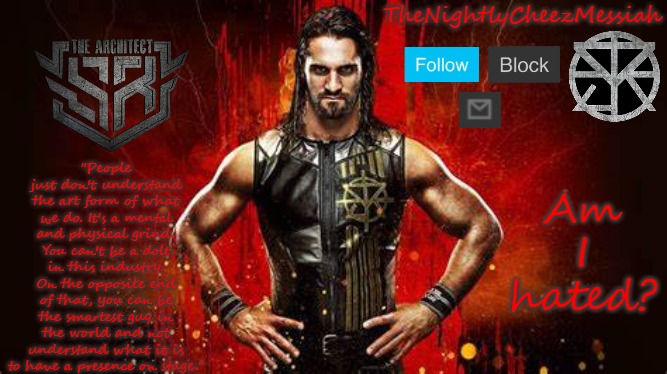 yes, yes I am | Am I hated? | image tagged in new seth rollins temp | made w/ Imgflip meme maker