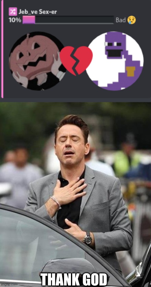 THANK GOD | image tagged in robert downy jr | made w/ Imgflip meme maker