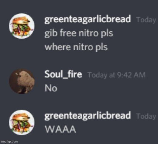 free nitro pls | made w/ Imgflip meme maker