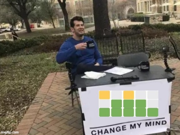 Wordle | image tagged in change my mind | made w/ Imgflip meme maker