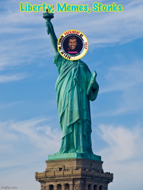 My new party, I guess. The Dr.Strangmeme Tribute Libertarian Party. | Liberty, Memes, Stonks | image tagged in statue of liberty | made w/ Imgflip meme maker