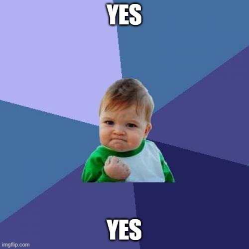 Success Kid Meme | YES YES | image tagged in memes,success kid | made w/ Imgflip meme maker