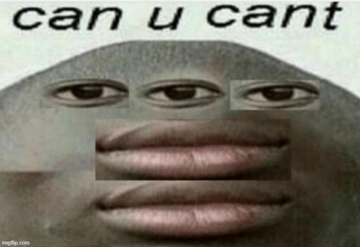 can u cant | image tagged in can u cant | made w/ Imgflip meme maker