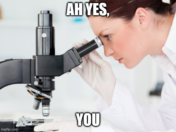 Scientist Microscope | AH YES, YOU | image tagged in scientist microscope | made w/ Imgflip meme maker