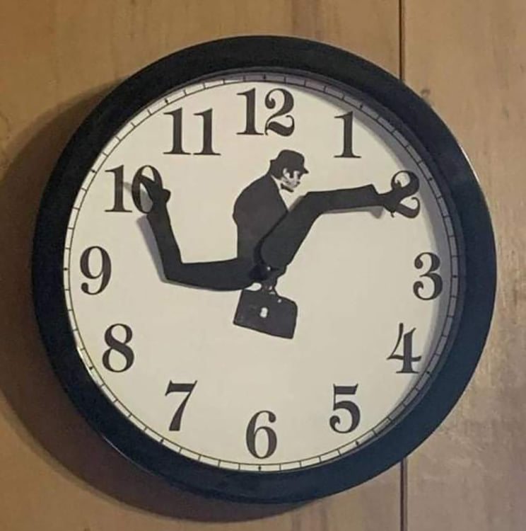 High Quality Silly Walks Clock Blank Meme Template