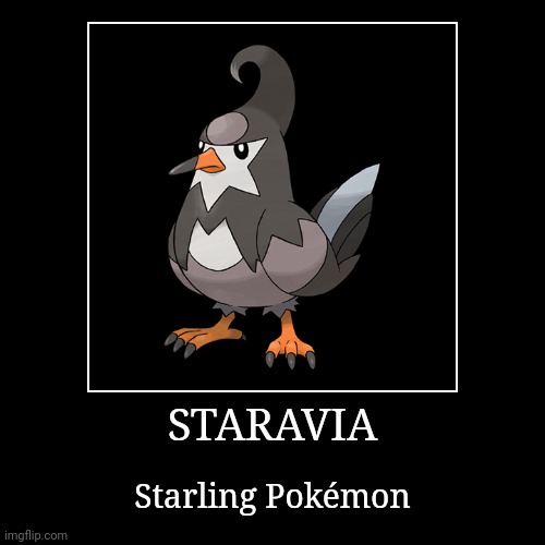 Staravia | STARAVIA | Starling Pokémon | image tagged in demotivationals,pokemon,staravia | made w/ Imgflip demotivational maker