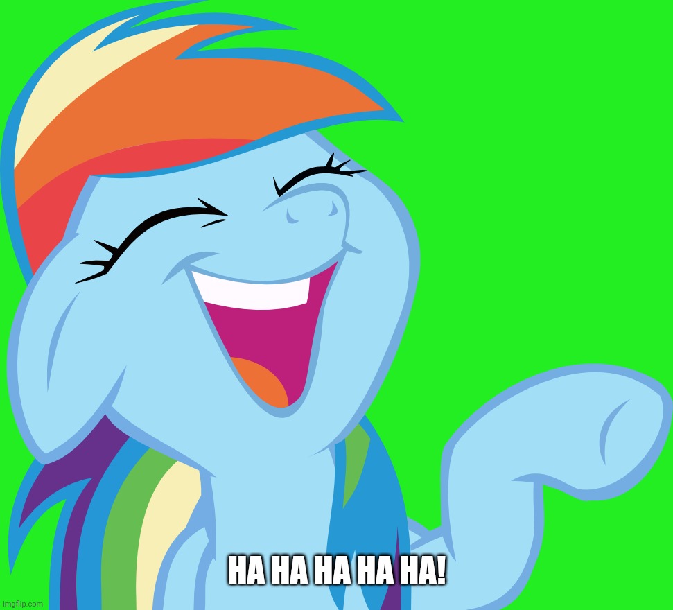 Laughable Rainbow Dash (MLP) | HA HA HA HA HA! | image tagged in laughable rainbow dash mlp | made w/ Imgflip meme maker
