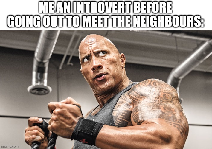 Weird Flex but Okay | ME AN INTROVERT BEFORE GOING OUT TO MEET THE NEIGHBOURS: | image tagged in weird flex but okay | made w/ Imgflip meme maker
