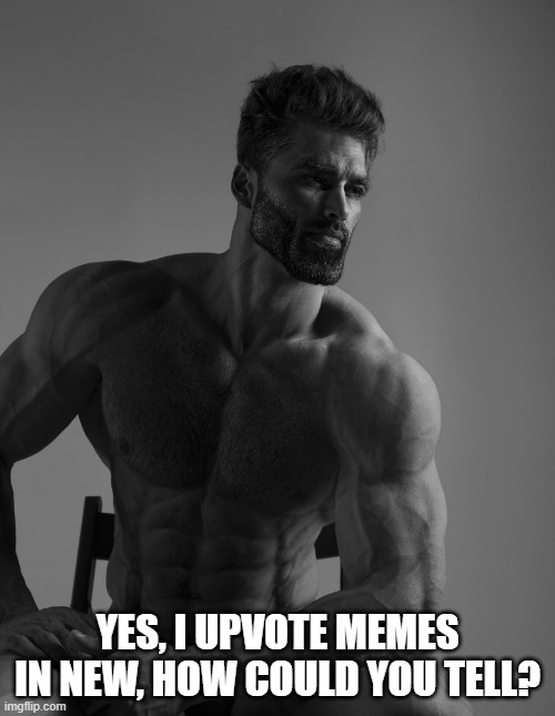 They deserve it | YES, I UPVOTE MEMES IN NEW, HOW COULD YOU TELL? | image tagged in giga chad | made w/ Imgflip meme maker