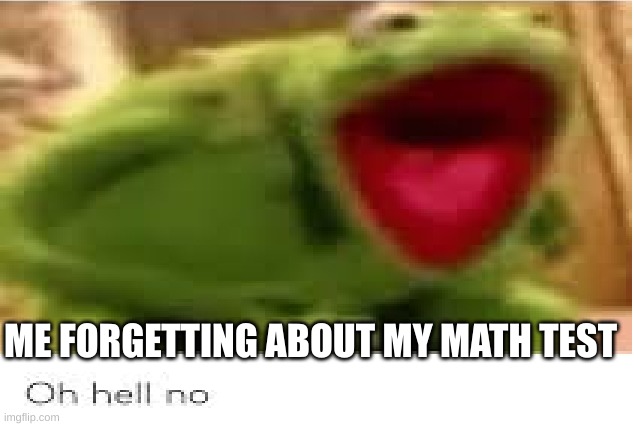just happened... im so dead lmao | ME FORGETTING ABOUT MY MATH TEST | image tagged in oh hell no | made w/ Imgflip meme maker