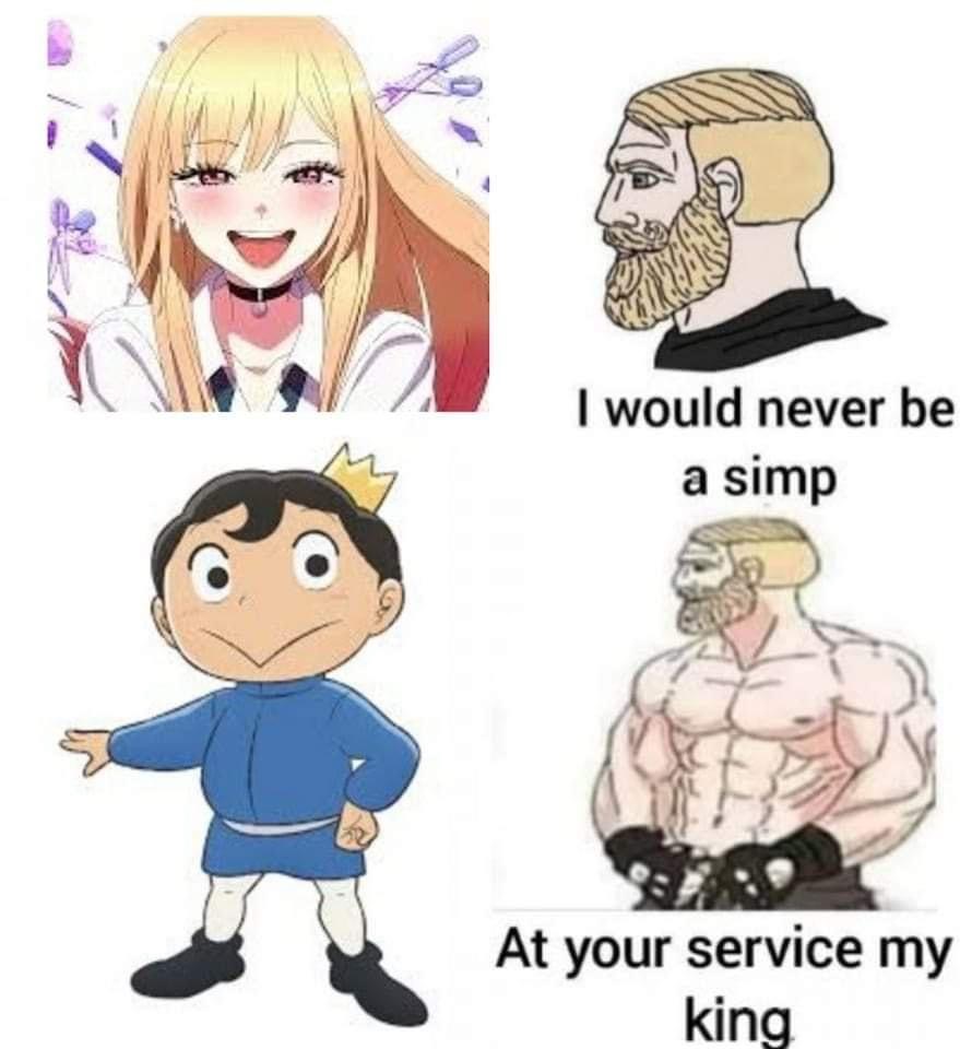 At your service my king Blank Meme Template