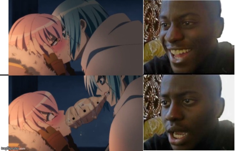 Oh no | image tagged in memes,anime,disappointed black guy | made w/ Imgflip meme maker