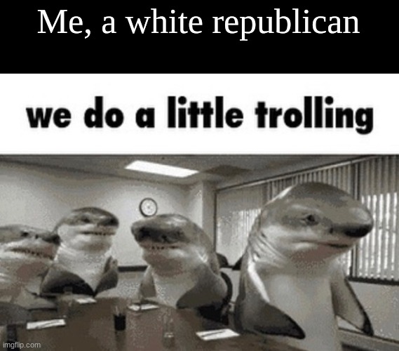 we do a little trolling | Me, a white republican | image tagged in we do a little trolling | made w/ Imgflip meme maker