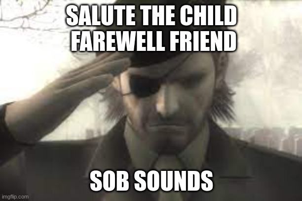 SALUTE THE CHILD
 FAREWELL FRIEND SOB SOUNDS | made w/ Imgflip meme maker