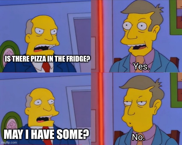 Tasty |  IS THERE PIZZA IN THE FRIDGE? MAY I HAVE SOME? | image tagged in aurora borealis yes/no | made w/ Imgflip meme maker