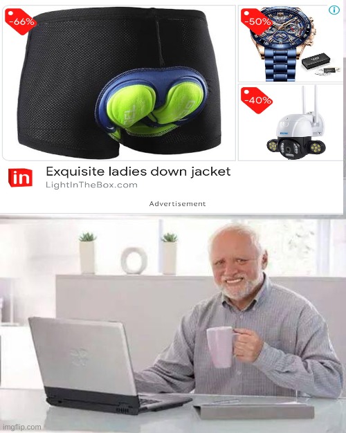 laides jacket? | image tagged in memes,hide the pain harold | made w/ Imgflip meme maker