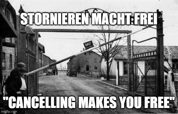 Auschwitz concentration camp blank | STORNIEREN MACHT FREI; "CANCELLING MAKES YOU FREE" | image tagged in auschwitz concentration camp blank,neil young,cancel culture | made w/ Imgflip meme maker
