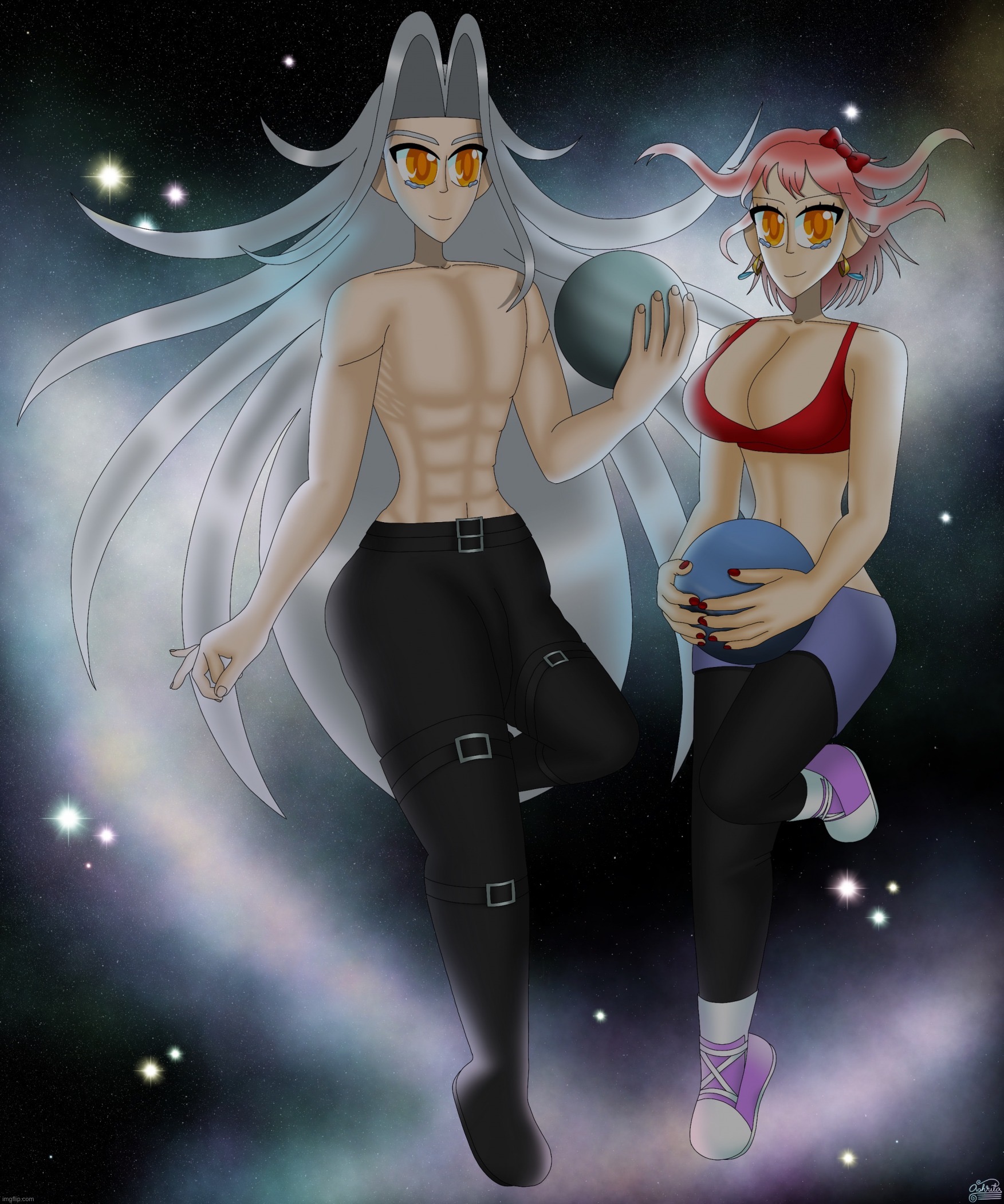 Don’t leave Earth tomorrow | image tagged in sayori and sephiroth | made w/ Imgflip meme maker