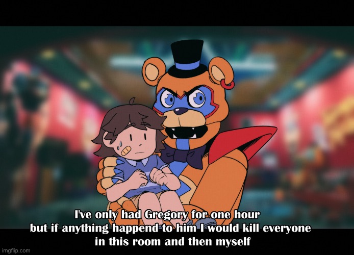 He Protecc | image tagged in feddy,fnaf | made w/ Imgflip meme maker