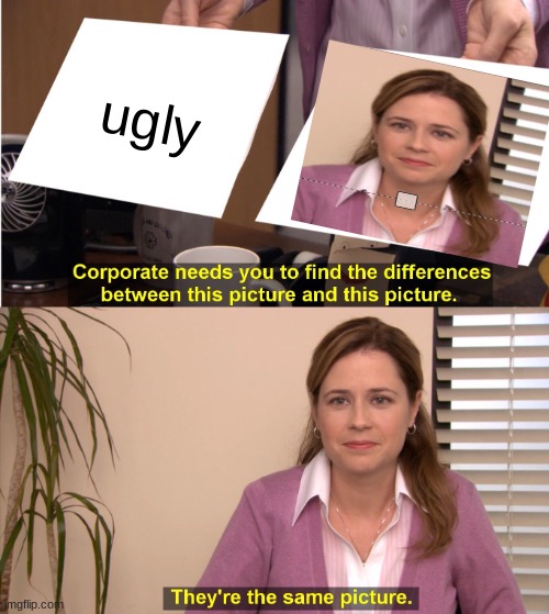 They're The Same Picture Meme | ugly | image tagged in memes,they're the same picture | made w/ Imgflip meme maker