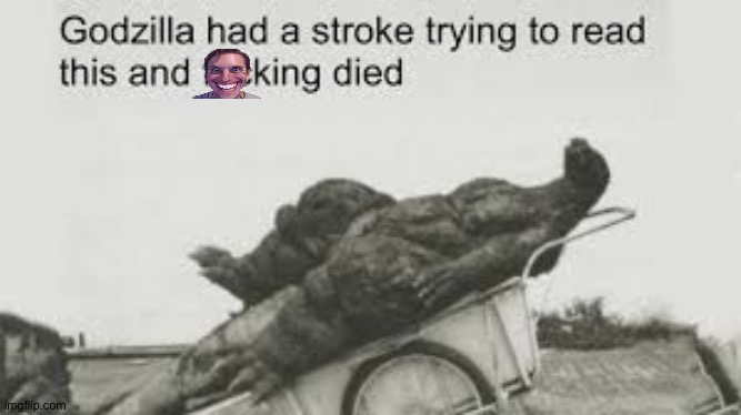 Godzilla tried to read this | image tagged in godzilla tried to read this | made w/ Imgflip meme maker