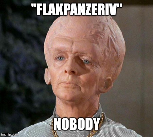 big head | "FLAKPANZERIV"; NOBODY | image tagged in big head | made w/ Imgflip meme maker