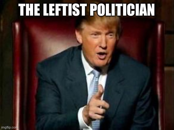 Donald Trump | THE LEFTIST POLITICIAN | image tagged in donald trump | made w/ Imgflip meme maker