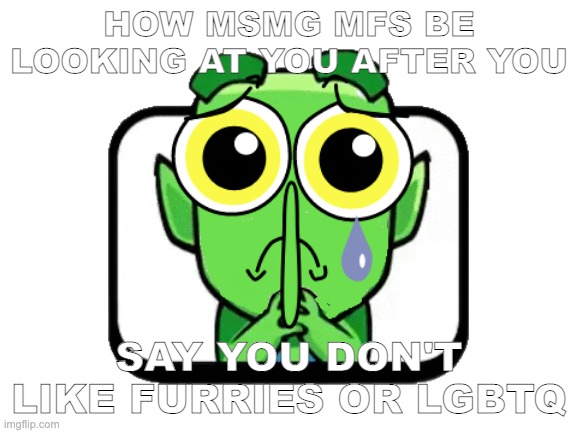 HOW MSMG MFS BE LOOKING AT YOU AFTER YOU; SAY YOU DON'T LIKE FURRIES OR LGBTQ | made w/ Imgflip meme maker
