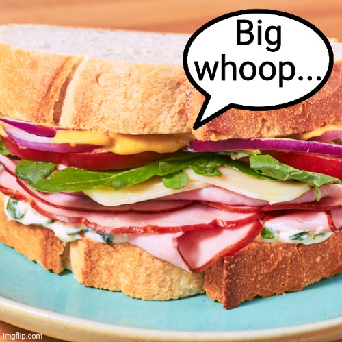 big ham sandwich | Big whoop... | image tagged in big ham sandwich | made w/ Imgflip meme maker