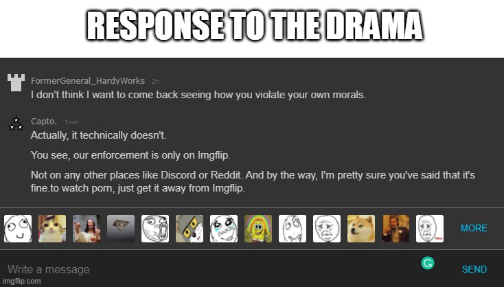 RESPONSE TO THE DRAMA | made w/ Imgflip meme maker