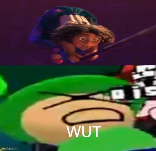 please don't pause encanto | WUT | image tagged in memes,bruh moment,lol | made w/ Imgflip meme maker