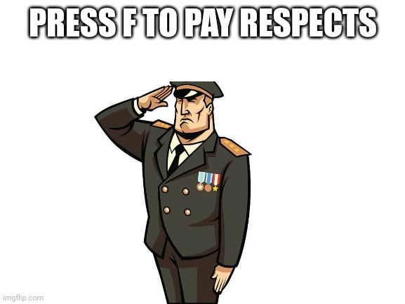 Blank White Template | PRESS F TO PAY RESPECTS | image tagged in blank white template | made w/ Imgflip meme maker