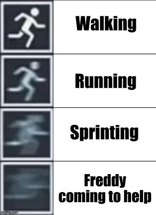 Very Fast | Freddy coming to help | image tagged in very fast | made w/ Imgflip meme maker
