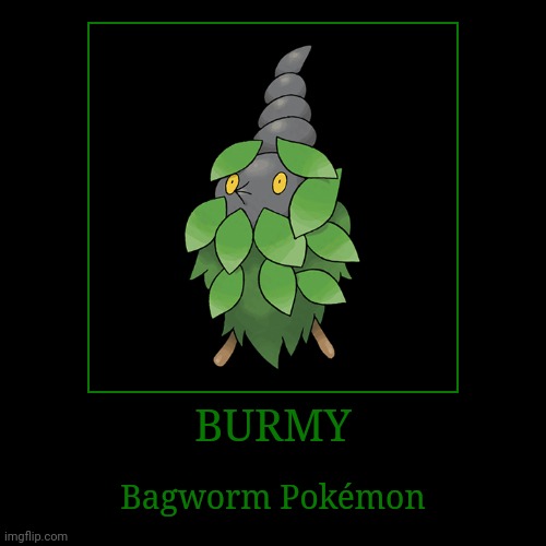 Burmy | BURMY | Bagworm Pokémon | image tagged in demotivationals,pokemon,burmy | made w/ Imgflip demotivational maker